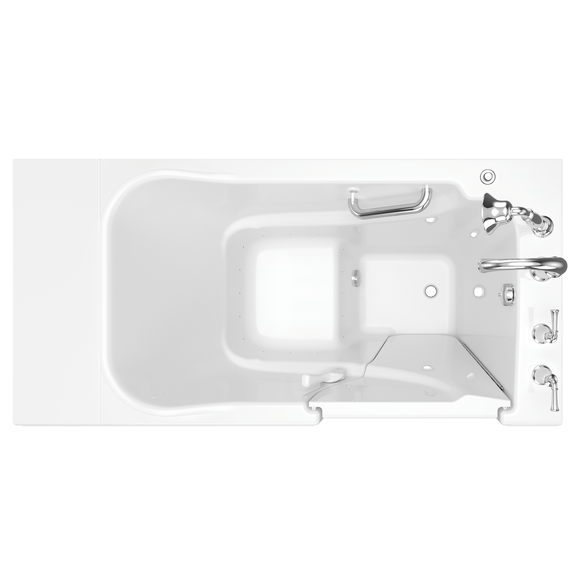 Gelcoat Value Series 30x52 Inch Walk-In Bathtub with Air Spa System - Right Hand Door and Drain